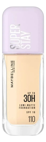 Maybelline Super Stay Lumi Matte Base de Maquillaje Líquida, Alta Cobertura con Acabado Mate Luminoso, Tecnología Lightwear 30H de Duración, Tono 110, 30 ml