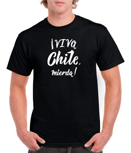 Imagen 1 de 2 de Polera Hombre Estampado Viva Chile!