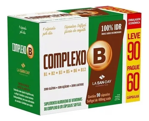 Vitaminas Complejo B 90 Cáps Softgel Sabor Neutro