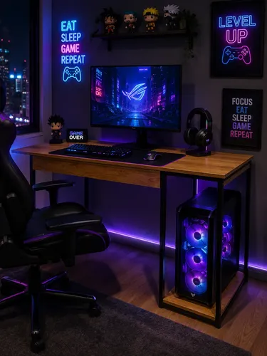 Escrivaninha Gamer Mesa Para Computador Com Suporte Para Cpu Nature
