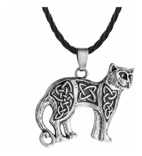 Collar Leopardo Vikingo Nordico Amuleto Talisman Animal