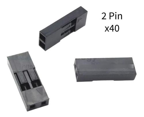 Conector Dupont 2 Pin Housing Plástico 1 Fila 2.54mm Kit 40