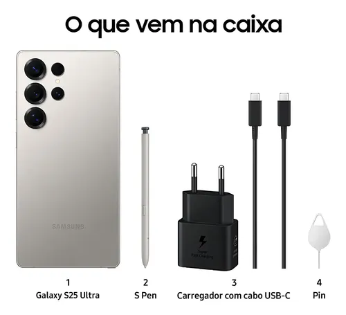 Celular Samsung Galaxy S25 Ultra 5g, 1tb, 12gb Ram, Câmera