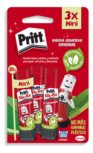 Pack 3x2 Pegamento Adhesivo Barra Stick Fix 10g Pritt