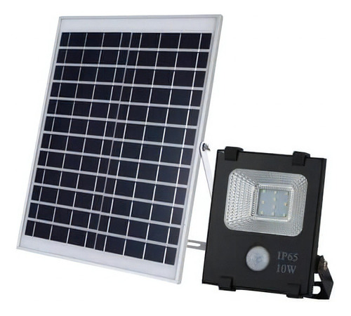 Refletor Led Slim Solar Com Sensor De Presença 10w 6000k Cor da luz Branco-frio