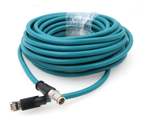 Cable M12 Ethernet De 8 Pines Rj45 Blindado Cat7e Con Codifi