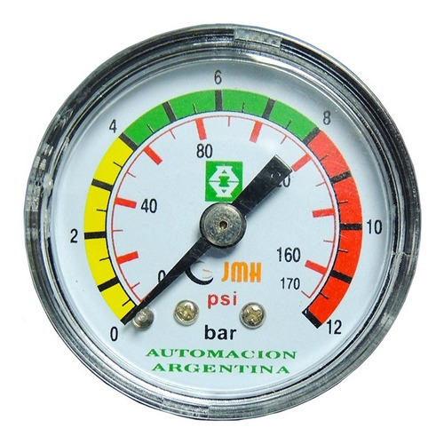 Manometro De Presion Fr1/2 1/8 Npt 12bar Compresor Regulador