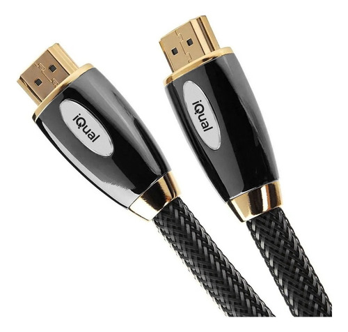 Cable Hdmi Multimedia 1,8 Mts Iqual H003 Fhd Trenzado Full