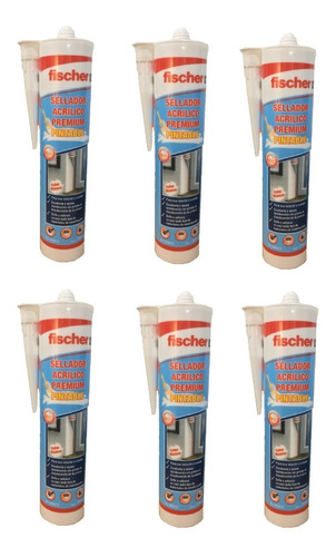 Sellador Acrílico  - Pack X 6u - Fischer Blanco - Pintable