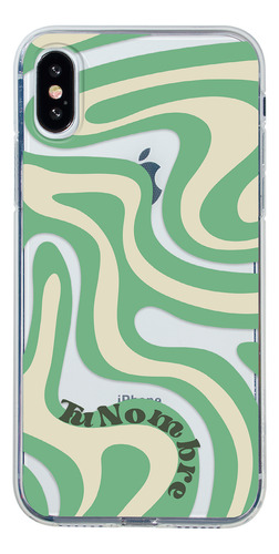 Funda Para iPhone Para Mujer Curvas Verde Con Tu Nombre
