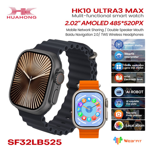 Hk10 Ultra 3 Max Smart Watch Pantalla Amoled 2gb Robot Ai Album Y Musica Local Reloj Inteligente Compatible Con Android Y iPhone