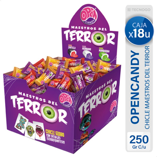 Caja Chicle Open Candy Maestros Del Terror Con Tatoo