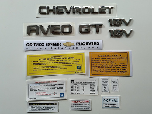 Chevrolet Aveo Gt Emblemas Y Calcomanias 