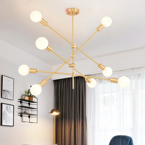 Lampara Colgante Dylan Iluminación Decorativa Buena Luz Estructura Dorado
