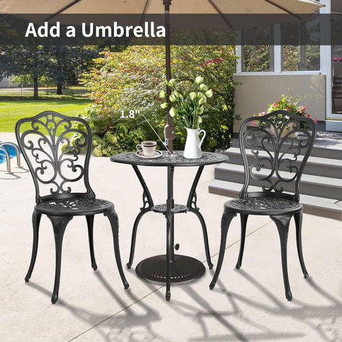 Juego De 3 Muebles Estilo Bistro Mariposa Negro Homefun