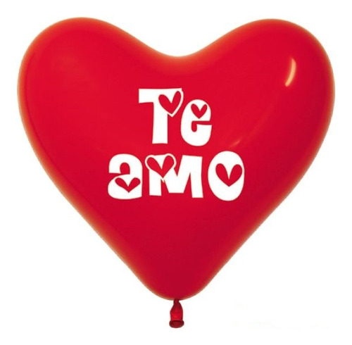 Pack X 12 Globos Corazon Rojo Te Amo 12 Pulgadas Sempertex