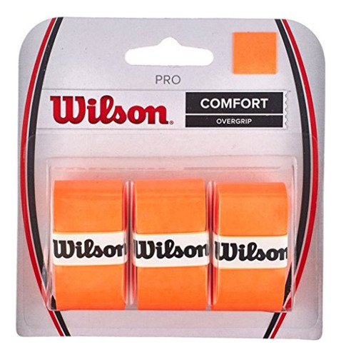 Overgrip Wilson Pro Comfort, Paquete De 3, Naranja Quemado