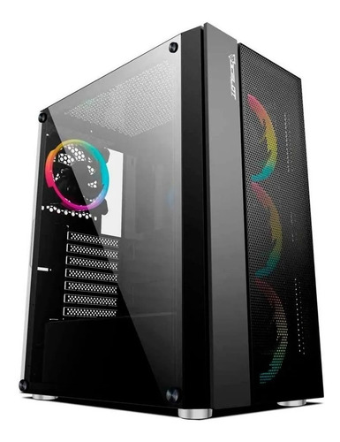 Imagen 2 de 5 de Gabinete Gamer Atx Ocelot Ogec02 Panel De Cristal Templado