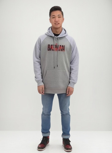 Sudadera Gráfica Para Caballero Gris Batman Mediana