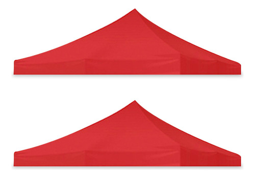 2 Repuestos Lona Para Toldo 3x3 (2.9x2.9) Impermeable Dasel Color Rojo