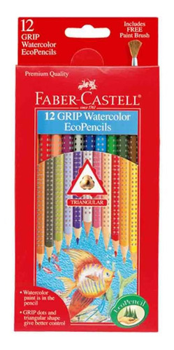 Set De 12 Colores De Acuarela Triangulares Faber Castell