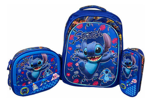 Combo De Mochila Stich Con Luz Para Primaria