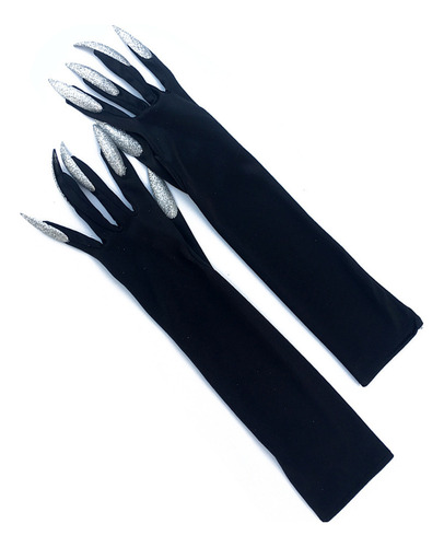 Guantes Largos For Uñas, Color Negro Bruja, Guantes For Co