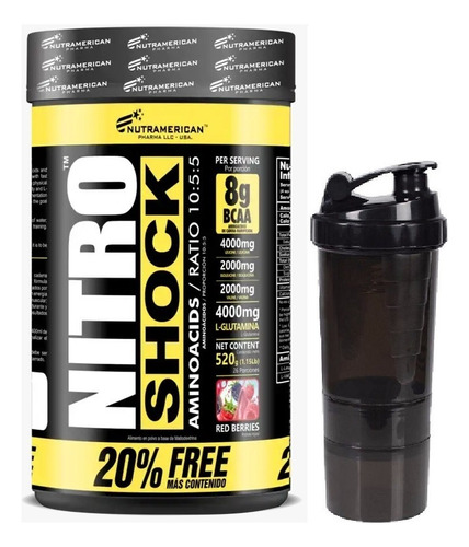 Nitro Shock Aminoacidos Bcaa Matt Upn Nutramerican Pharma