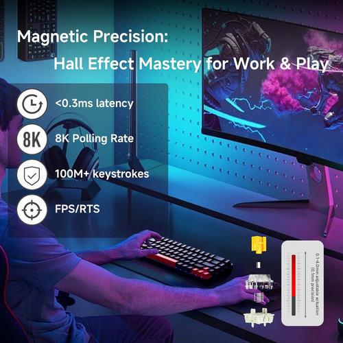Tmkb T68-c He Mecánico 68 Teclas Disparo Rápido, 8000hz, Rgb
