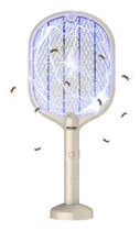Comprar Raqueta Paleta Motoma Mata Moscas Mosquitos Insectos Recargable Usb Dual Con Base Color Blanco Crema