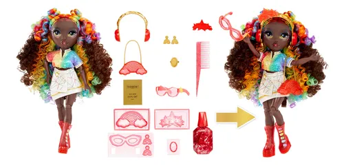 Muñeca De Moda Rainbow High Iris 28 Cm Con Kit Diy Cristal