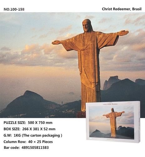 Puzzle Cristo Redentor Brasil - 1000 Piezas Tomax 100-158