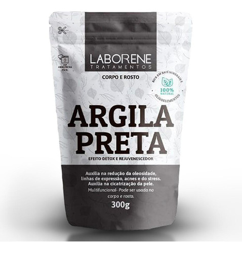 Laborene - 02 Sachê Argila Em Pó - Preta 300g