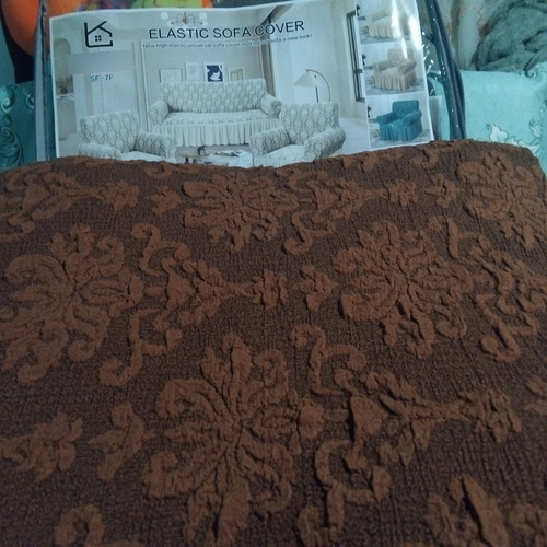 Fundas De Sillon 3+1+1 .alto Relieve 'tramada Marrón Floreado