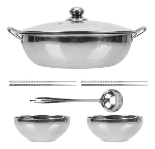 Shabu Pot Con Tapa, Sartén De Acero Inoxidable Con Patos Man