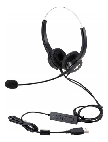 Auriculares Usb Con Cancelación De Ruido Y Micrófono Telpal