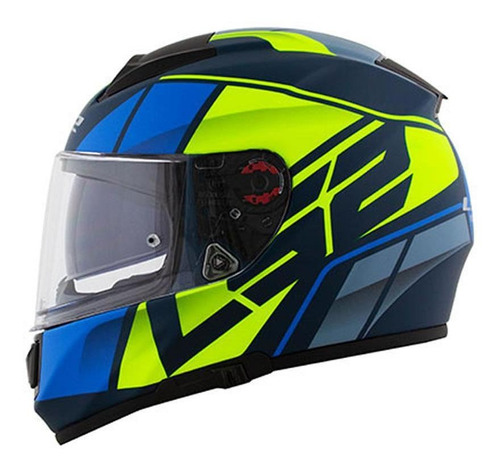 Capacete Ls2 Cap Vector Ff397 Ft2 Matte Blu/hv Yellow 58/m