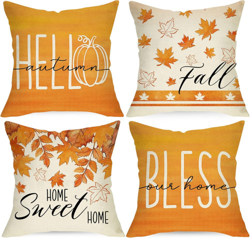 Fall Maple Leaf Decorative Throw Pillow Covers 18 X 18 S Cci