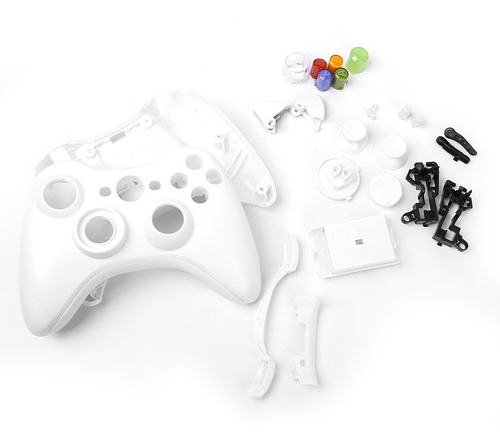 Carcasa Compatible Con Control Xbox 360 Inalámbrico Blanco