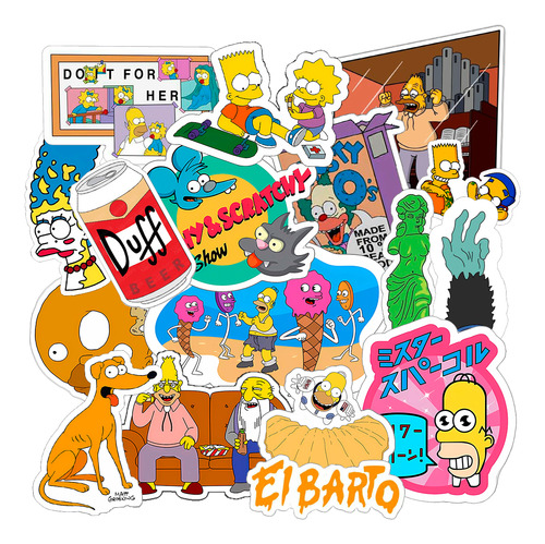 Stickers Calcos Los Simpsons Pack X15 - Pc/termo/vidrios
