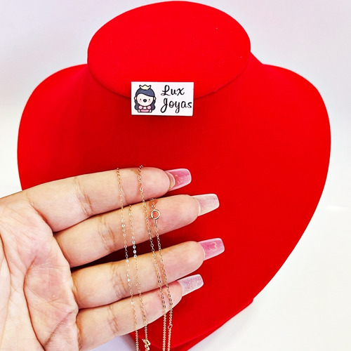 Imagen 7 de 7 de Cadena De Eslabones 18k Colgante Corazón Con Diamante 1p