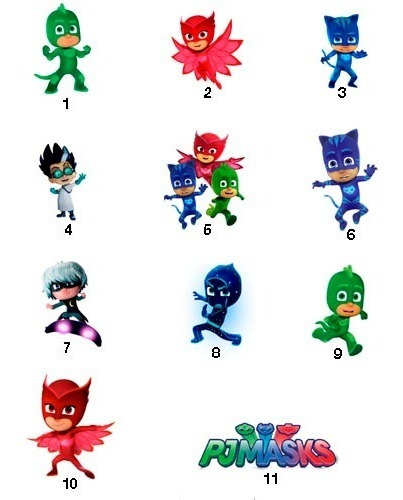 Imagem 1 de 2 de 100 Tags, Topper, Apliques Para Festas - Pj Mask