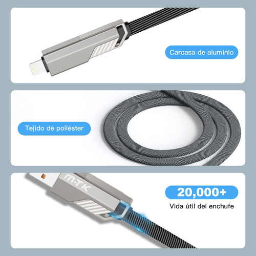 Cable Carga Rápida 4 En 1 Cable Usb A/c A C/ip 60w