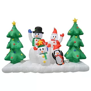 Inflatable Outdoor Christmas Decoration, Lighted Snowma...