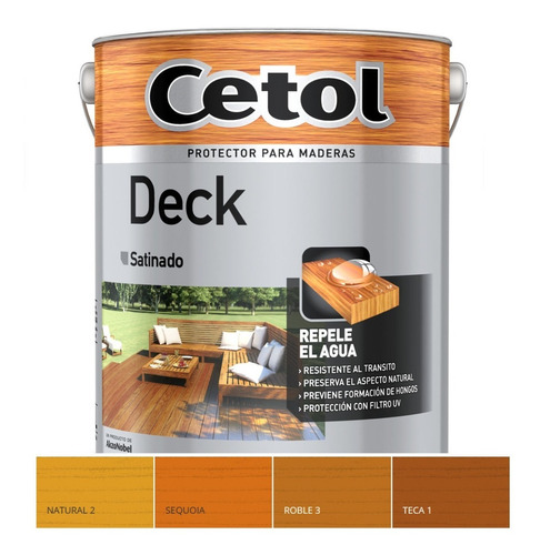 Cetol Deck Satinado 4 Lts Impregnante Pisos Exterior