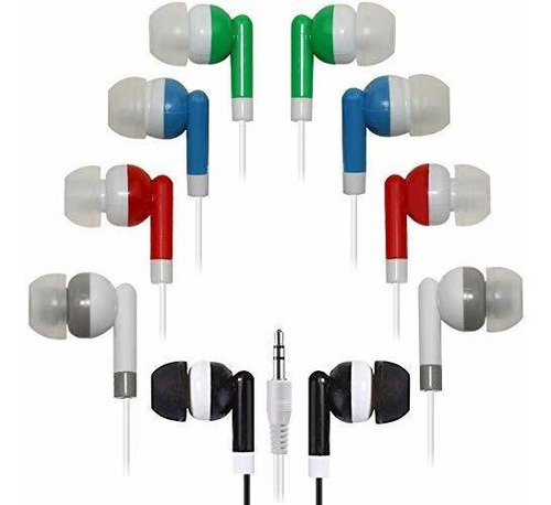 Paquete De 50 Auriculares A Granel Multicolor Para El A...