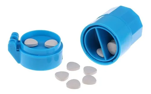 Dividir Partir Triturar Pastillas Tabletas 4 En 1 Azul Todo
