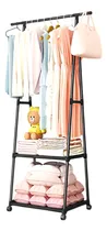 Comprar Perchero De Ropa Estante Zapatero 2 Niveles Con Ruedas