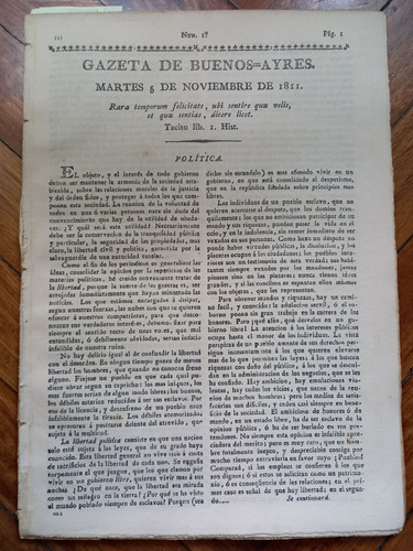 Gazeta De Buenos Ayres 1811 - Facsímiles