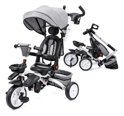 Babevy Triciclo Para Bebé, Bicicleta Plegable 7 En 1 Con M.